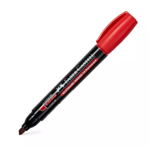 19740-MARCADOR MULTIMARK WINNER 54-E ROJO PUNTA BISELADA Y SIN CLIP FABER CASTELL 153121