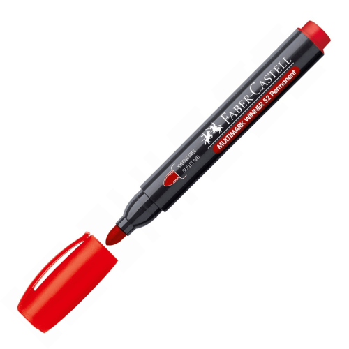 19743-MARCADOR MULTIMARK WINNER 23 ROJO PUNTA CONICA Y SIN CLIP FABER CASTELL 453323