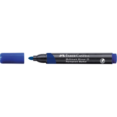 19744-MARCADOR MULTIMARK WINNER 23 AZUL PUNTA CONICA Y SIN CLIP FABER CASTELL 453353
