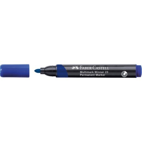 19744-MARCADOR MULTIMARK WINNER 23 AZUL PUNTA CONICA Y SIN CLIP FABER CASTELL 453353