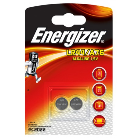 1977-BLISTER 2 PILAS DE BOTON MODELO A76/LR44 ENERGIZER 639317