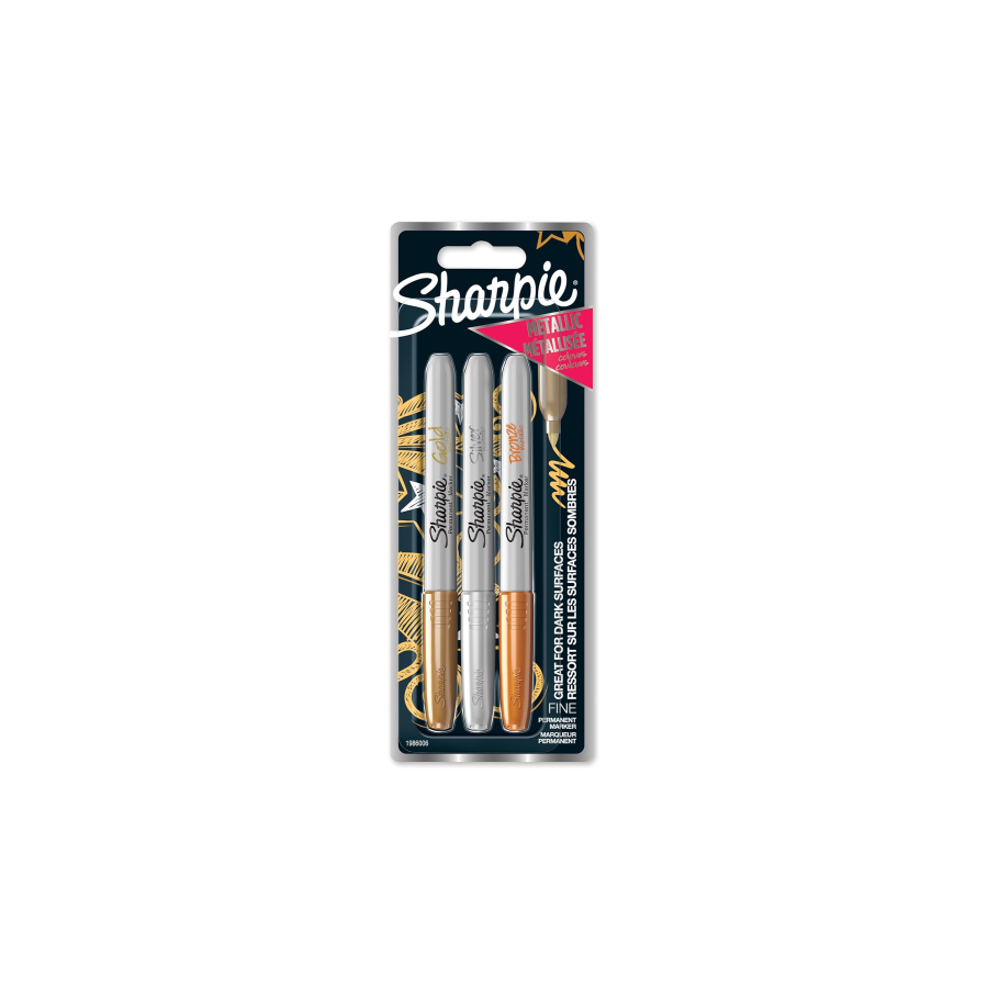 19941-MARCADOR PERMANENT METALICOS BLISTER 3 PUNTA FINA ORO/PLATA/BRONCE SHARPIE 1986006 19941-MARCADOR PERMANENT METALICOS BLISTER 3 PUNTA FINA ORO/PLATA/BRONCE SHARPIE 1986006