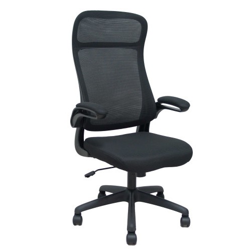 19956-SILLA OPTI524 RESPALDO MALLA NEGRO Y ASIENTO TELA FOROL BY PIQUERAS Y CRESPO 524BM840A840RN