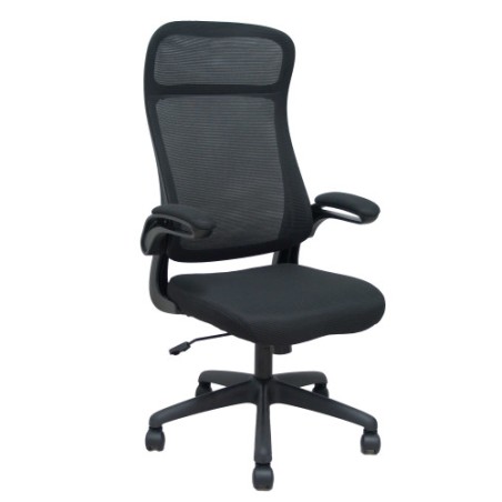 19956-SILLA OPTI524 RESPALDO MALLA NEGRO Y ASIENTO TELA FOROL BY PIQUERAS Y CRESPO 524BM840A840RN