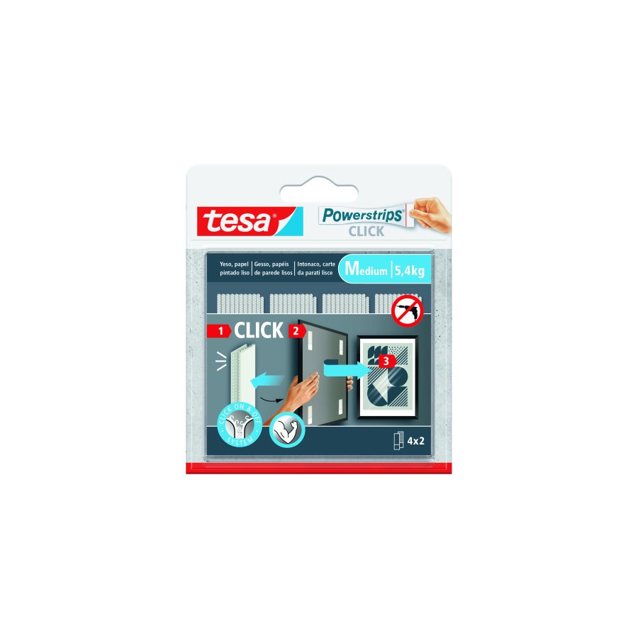 20030-BLISTER TIRAS ADHESIVAS CUELGA OBJETOS POWERSTRIPS CLIK 5,4KG 4 PARES 80x20MM "M" TESA 77721-00001-00 20030-BLISTER TIRAS ADHESIVAS CUELGA OBJETOS POWERSTRIPS CLIK 5,4KG 4 PARES 80x20MM "M" TESA 77721-00001-00