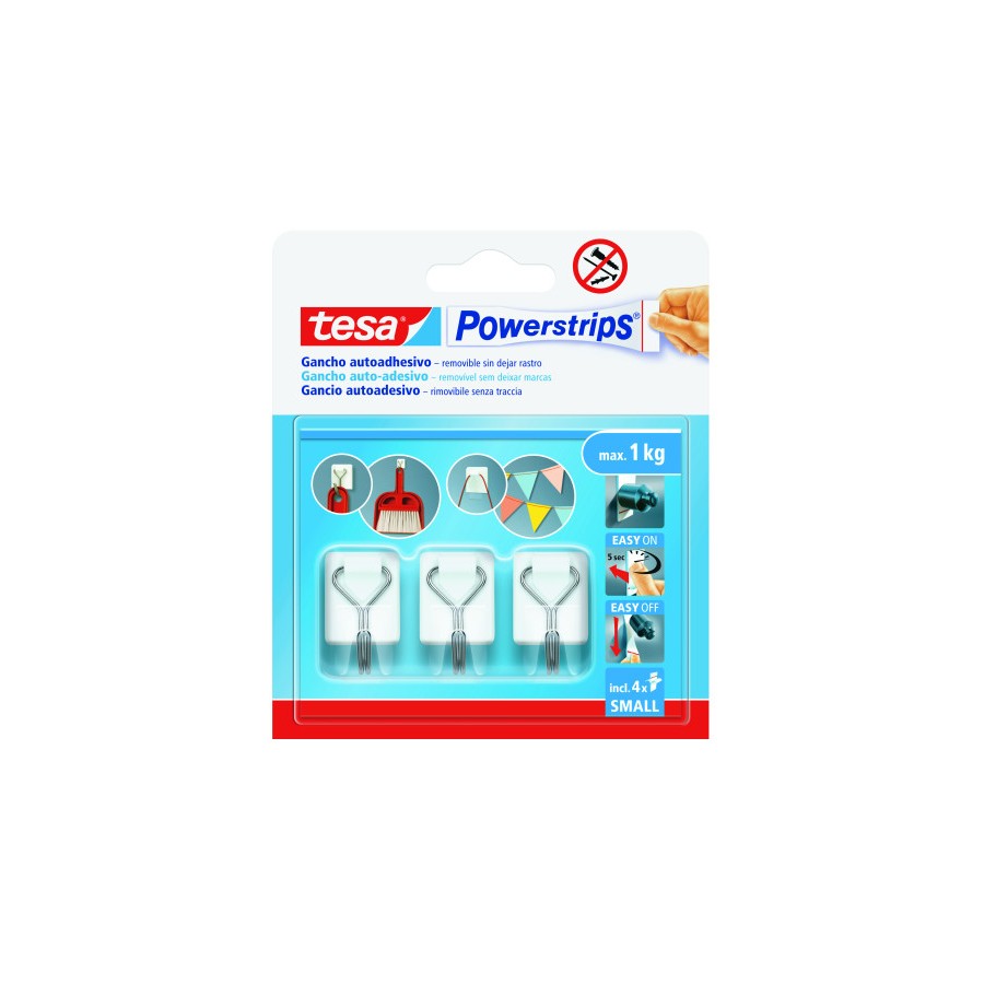 20035-BLISTER 3 GANCHOS ADHESIVOS ALAMBRE POWERSTRIPS 1KG TAMANO S BLANCO TESA 57615-00001-00 20035-BLISTER 3 GANCHOS ADHESIVOS ALAMBRE POWERSTRIPS 1KG TAMANO S BLANCO TESA 57615-00001-00