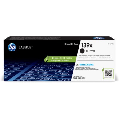 HP LaserJet Cartucho de Toner Original 139X negro de alta capacidad