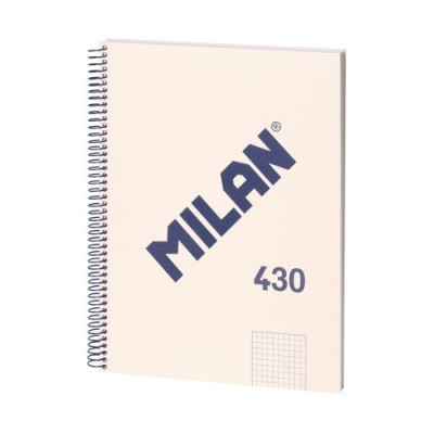 LIBRETA CON ESPIRAL PAPEL CUADRICULADO 80 HOJAS A4 SERIE 1918 BEIGE MILAN 57143E80BG