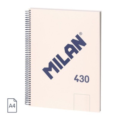 CUADERNO A4 CON ESPIRAL Y TAPA DURA 80 HOJAS BLANCAS DE 95 GR M COLECCIoN 430 SINCE 1918 BEIGE MILAN 57141E80BG