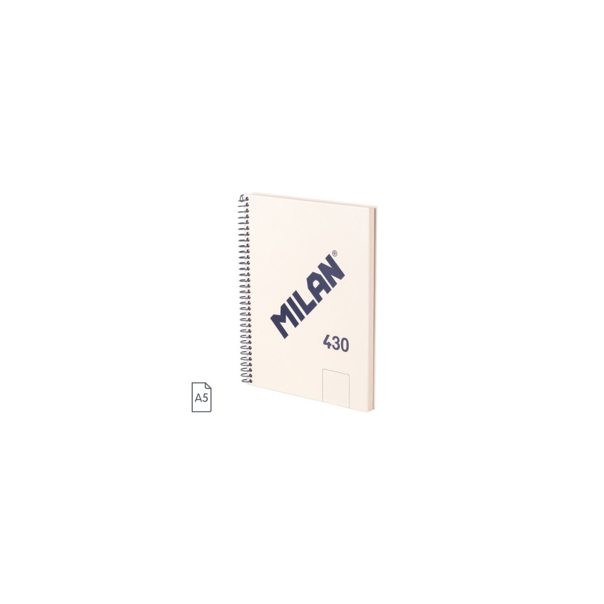 CUADERNO A5 CON ESPIRAL Y TAPA DURA 80 HOJAS BLANCAS DE 95 GR M COLECCIoN 430 SINCE 1918 BEIGE MILAN 57151E80BG