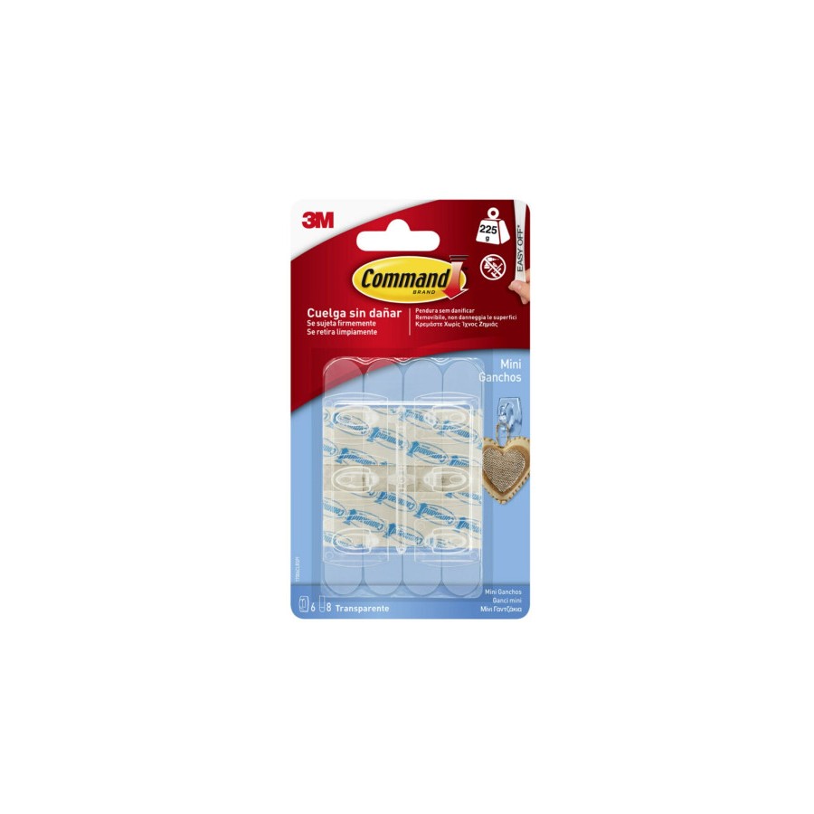 20278-BLISTER 6 MINIGANCHOS ADHESIVOS TRANSPARENTES HASTA 225G COMMAND 17006CLR 3M 710027363 20278-BLISTER 6 MINIGANCHOS ADHESIVOS TRANSPARENTES HASTA 225G COMMAND 17006CLR 3M 710027363