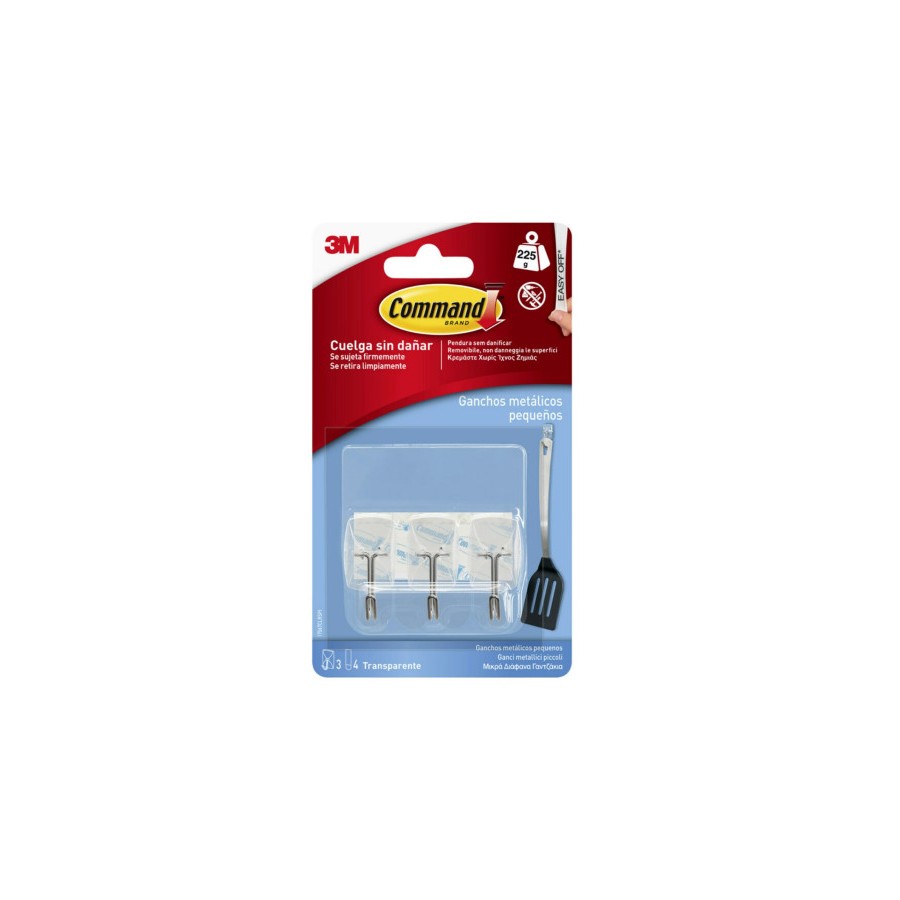 20279-BLISTER 3 GANCHOS ADHESIVOS TRANSPARENTES PEQUENOS PUNTA ALAMBRE HASTA 225G COMMAND 17067CLR 3M 7100240178 20279-BLISTER 3 GANCHOS ADHESIVOS TRANSPARENTES PEQUENOS PUNTA ALAMBRE HASTA 225G COMMAND 17067CLR 3M 7100240178
