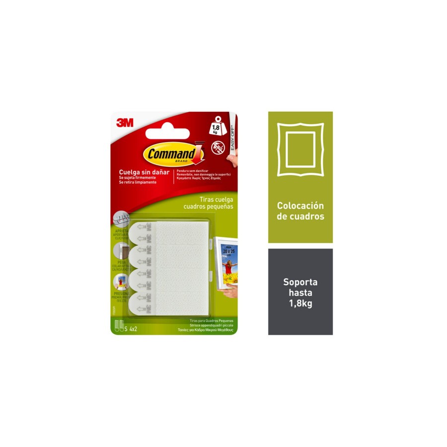 20280-BLISTER TIRAS ADHESIVAS PEQUENAS PARA CUADROS HASTA 1,8KG COMMAND 17202 3M 7100127222 20280-BLISTER TIRAS ADHESIVAS PEQUENAS PARA CUADROS HASTA 1,8KG COMMAND 17202 3M 7100127222
