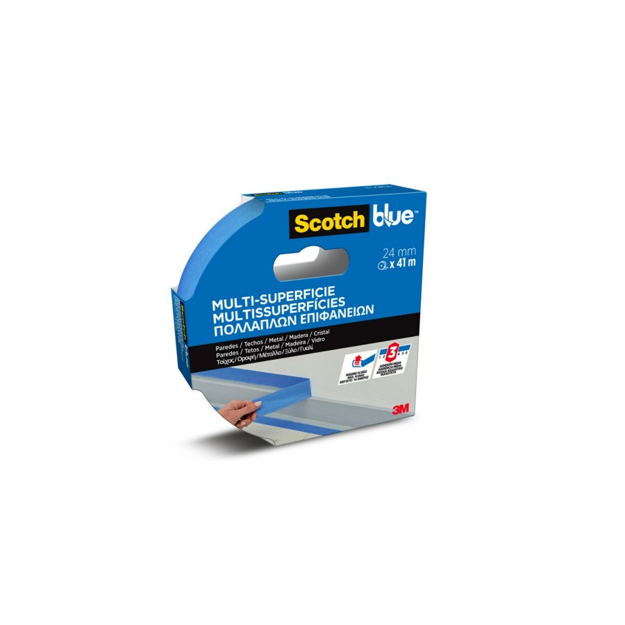20298-ROLLO CINTA ADHESIVA DE ENMASCARAR PINTOR SCOTCHBLUE MULTISUPERFICIE 24MM X 41M SCOTCH 7100289922 20298-ROLLO CINTA ADHESIVA DE ENMASCARAR PINTOR SCOTCHBLUE MULTISUPERFICIE 24MM X 41M SCOTCH 7100289922