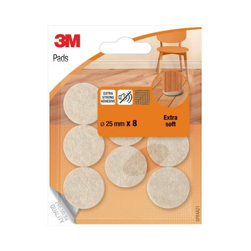 20301-BLISTER 8 FIELTROS ADHESIVOS EXTRA SUAVES 25MM DIAMETRO BEIGE SP84A21 SCOTCH 7100309845