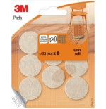 20301-BLISTER 8 FIELTROS ADHESIVOS EXTRA SUAVES 25MM DIAMETRO BEIGE SP84A21 SCOTCH 7100309845