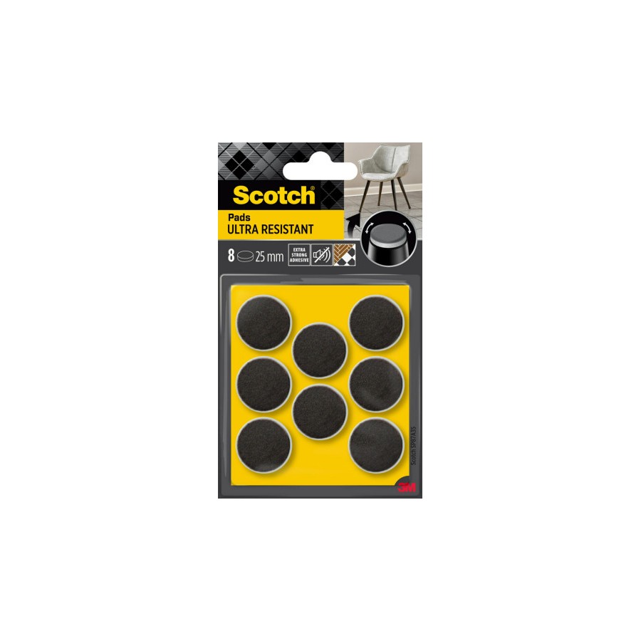 20303-BLISTER 8 FIELTROS ADHESIVOS ULTRA RESISTENTES 25MM DIAMETRO NEGRO SP87A35 SCOTCH 7100309753 20303-BLISTER 8 FIELTROS ADHESIVOS ULTRA RESISTENTES 25MM DIAMETRO NEGRO SP87A35 SCOTCH 7100309753
