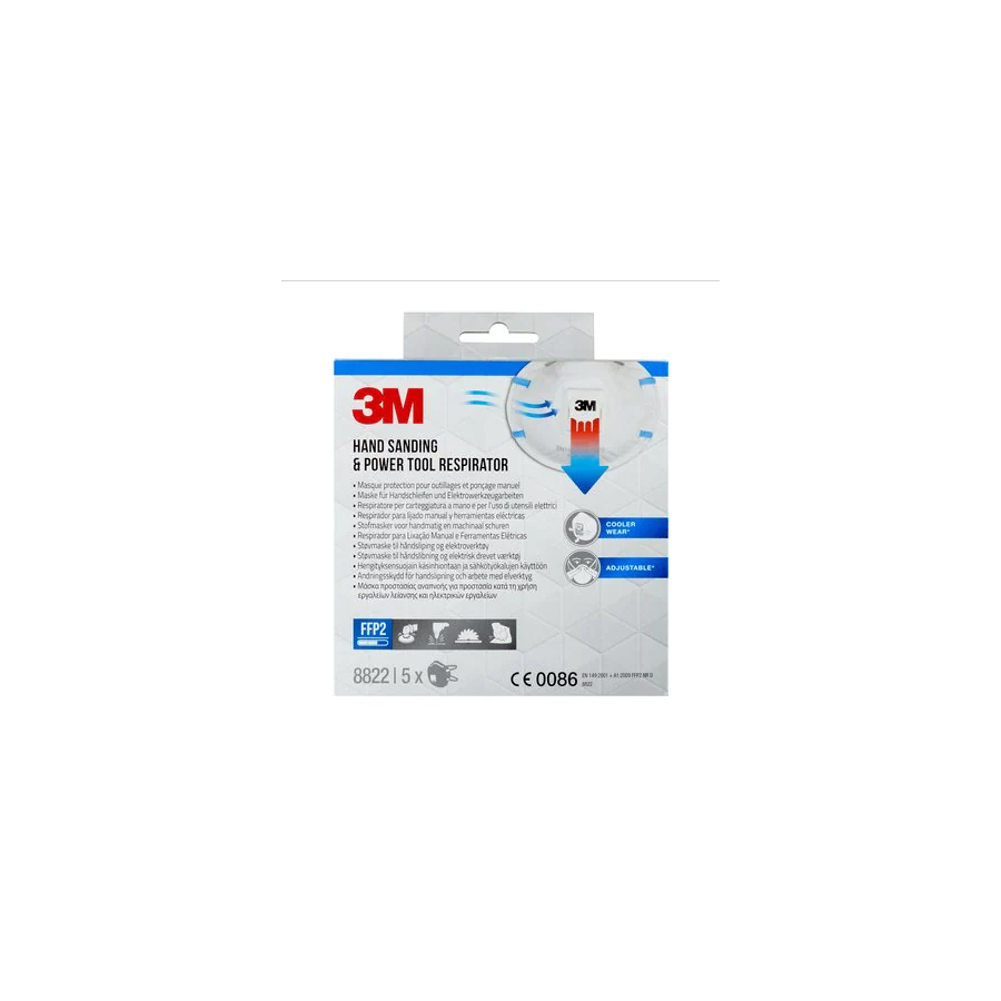 20312-CAJA 5 MASCARILLAS RESPIRADORAS 8822-5 FFP2 CON VALVULA 3M 7100328975 20312-CAJA 5 MASCARILLAS RESPIRADORAS 8822-5 FFP2 CON VALVULA 3M 7100328975