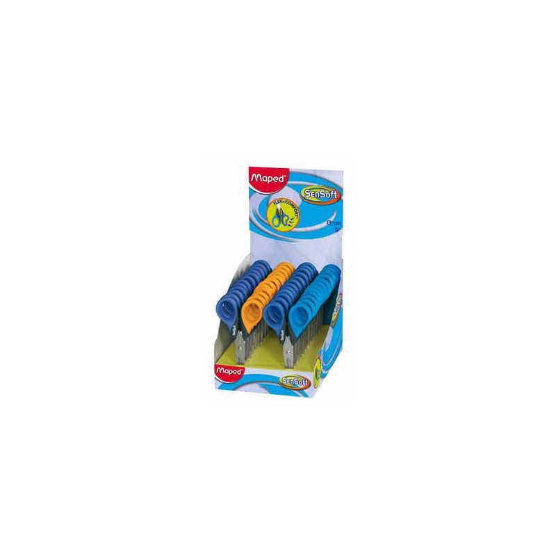 2032-TIJERAS SENSOFT 13 CM. CON CUCHILLAS DE ACERO COLORES SURTIDOS MAPED 169300