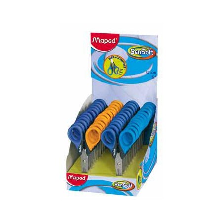 2032-TIJERAS SENSOFT 13 CM. CON CUCHILLAS DE ACERO COLORES SURTIDOS MAPED 169300