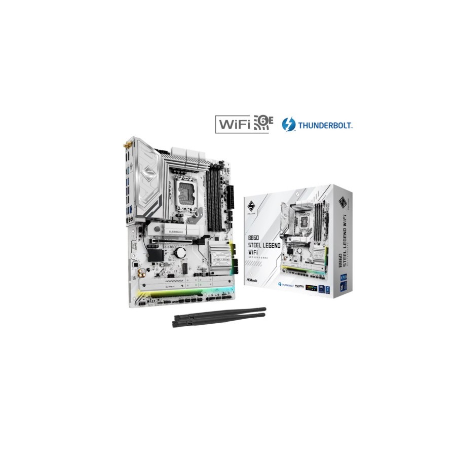 20401-PLACA ASROCK B860 STEEL LEGEND WIFI,INTEL,1851,B860,4DDR5,USB 10GBPS,WIFI,ATX 20401-PLACA ASROCK B860 STEEL LEGEND WIFI,INTEL,1851,B860,4DDR5,USB 10GBPS,WIFI,ATX