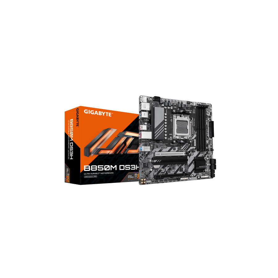 20425-GIGABYTE B850M DS3H Placa Base - Procesadores AMD Ryzen Serie 9000, 16+2+2 fases VRM digitales, hasta 8200MHz DDR5 20425-GIGABYTE B850M DS3H Placa Base - Procesadores AMD Ryzen Serie 9000, 16+2+2 fases VRM digitales, hasta 8200MHz DDR5