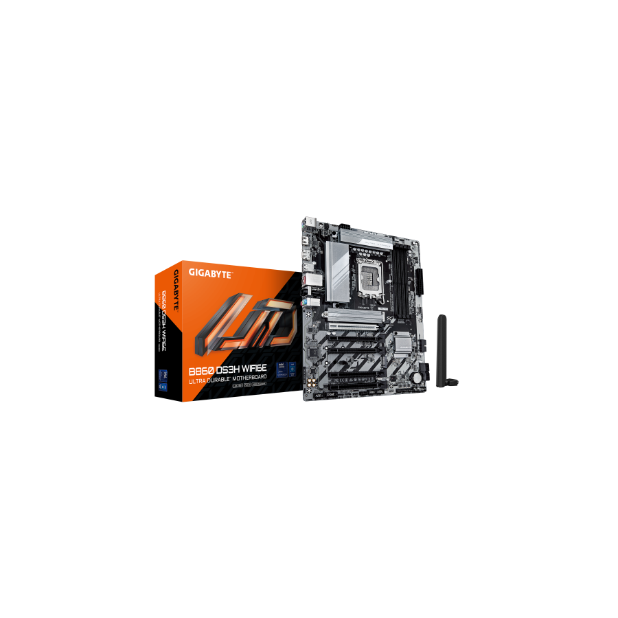 20427-GIGABYTE B860 DS3H WIFI6E Placa base - CPUs Intel Core Ultra, VRM de 8+1+2+2 fases, hasta 9066MHz DDR5, 1xPCIe 5.0 20427-GIGABYTE B860 DS3H WIFI6E Placa base - CPUs Intel Core Ultra, VRM de 8+1+2+2 fases, hasta 9066MHz DDR5, 1xPCIe 5.0