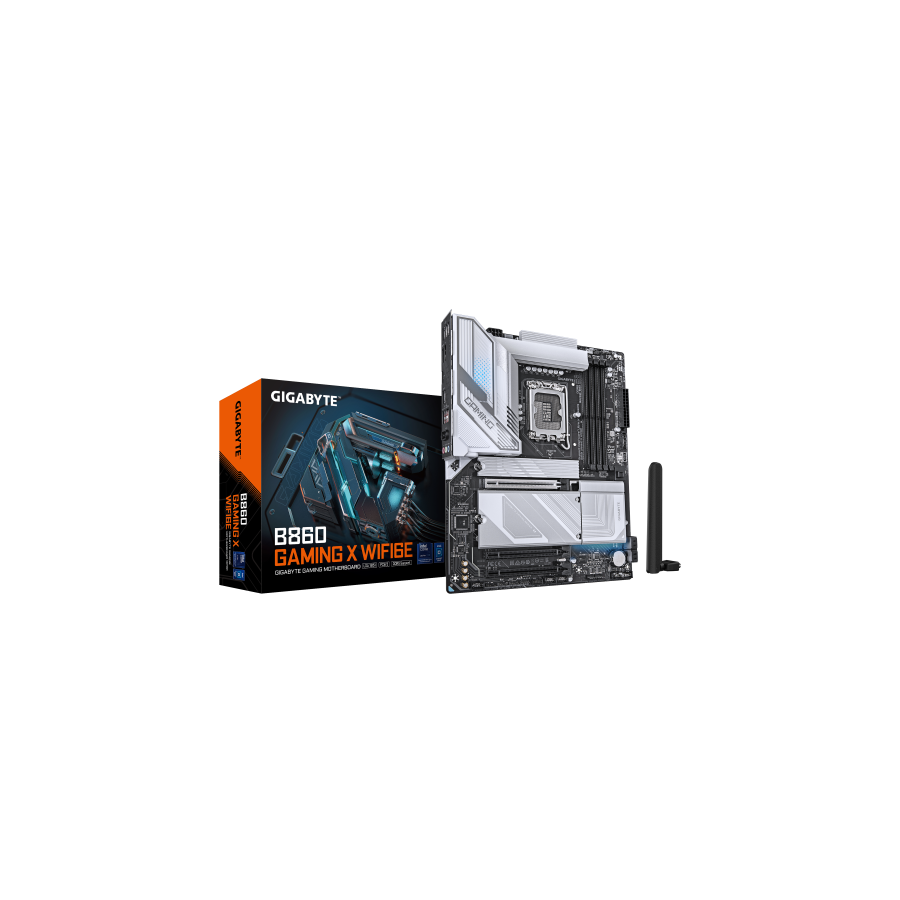20433-GIGABYTE B860 GAMING X WIFI6E Placa base - CPUs Intel Core Ultra, VRM de 12+1+2+1 fases, hasta 9066MHz DDR5, 1xPCI