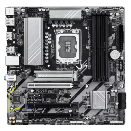 20440-GIGABYTE B860M DS3H Placa base - CPUs Intel Core Ultra, VRM de 5+1+2+1 fases, hasta 9066MHz DDR5, 1xPCIe 5.0 + 1xP