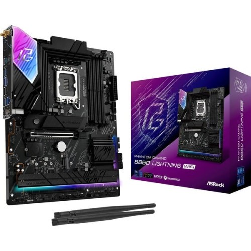 20519-PLACA ASROCK B860M LIGHTNING WIFI,INTEL,1851,B860,4DDR5,256GB,1HDMI+1DP+1TB,4SATA3+3M.2,2.5GBLAN,WIFI6E+BT5.3,8USB