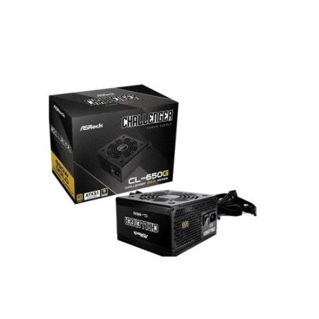 20662-FUENTE ALIMENTACION ASROCK CL-650G,PSU,650W,80 PLUS GOLD,120MM,ACTIVE PFC,PCI-E (6+2 pin)x4,SATA (5 pin)x4