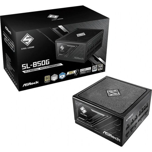 20664-FUENTE ALIMENTACION ASROCK SL-850G,PSU,850W,80 PLUS GOLD,135MM,MODULAR,PCI-E 5.1 (12+4pin)x1,PCI-E (6+2 pin)x3,SAT