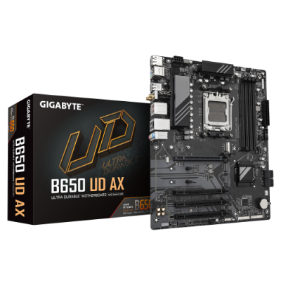 GIGABYTE B650 UD AX Placa Base Compatible con CPUs AMD Ryzen Serie 9000 VRM de 622 fases hasta 7600MHz DDR5 OC 1x PCIe 50 2x PC