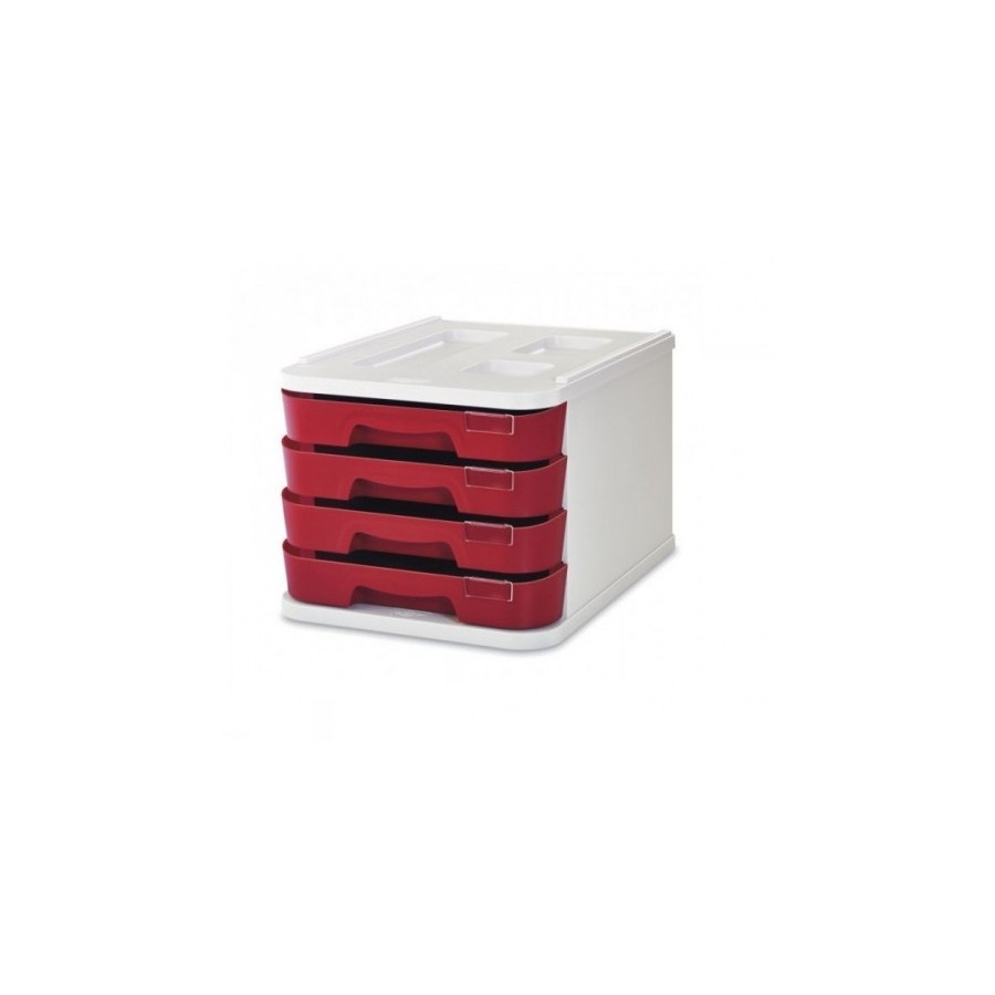 2080-MODULO DE 4 CAJONES POLIESTIRENO ROJO FAIBO 1000M-03
