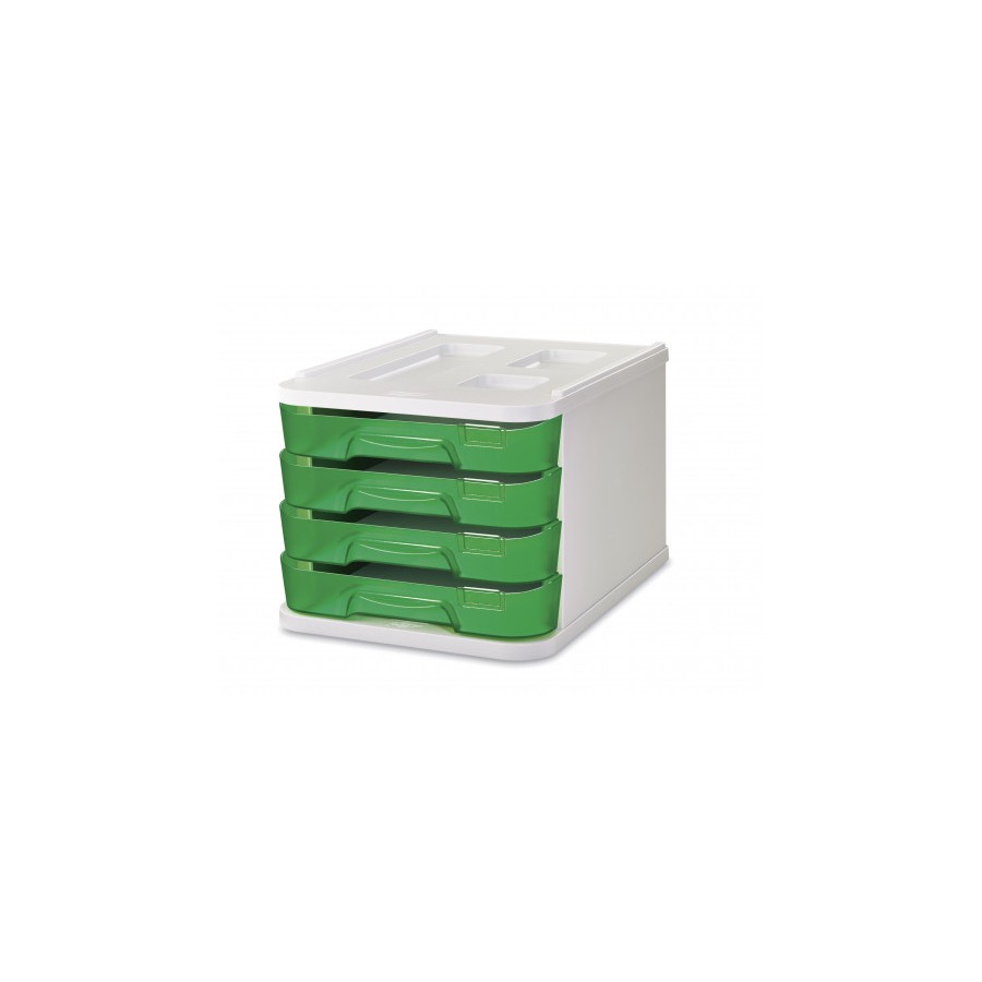 2083-MODULO DE 4 CAJONES POLIESTIRENO VERDE FLUOR FAIBO 1000M-19
