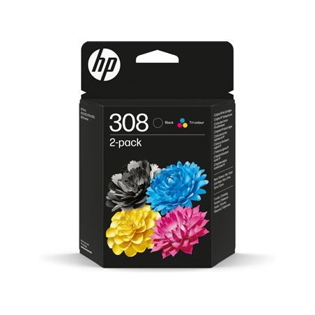 20865-HP Paquete de 2 Cartuchos de Tinta Original 308 negra/tricolor