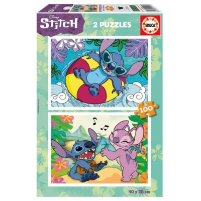 CAJA PUZZLE 2X100 STITCH EDUCA BORRAS 19998