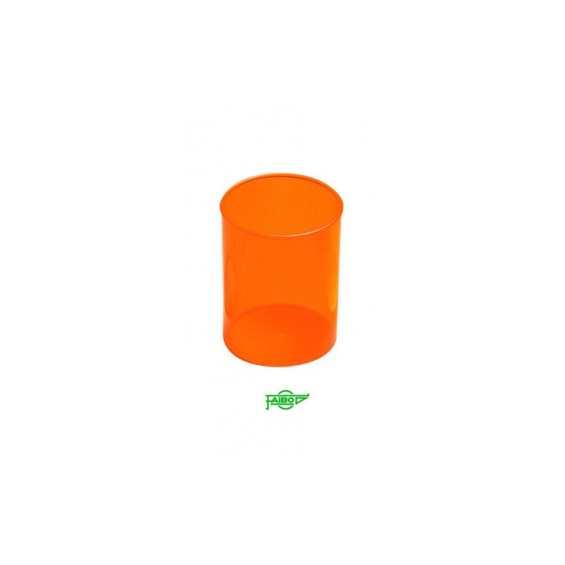 2096-CUBILETE DE PLASTICO 78 MM. DIAMETRO X 100 MM. ALTO TRANSPARENTE NARANJA FAIBO 205-18 2096-CUBILETE DE PLASTICO 78 MM. DIAMETRO X 100 MM. ALTO TRANSPARENTE NARANJA FAIBO 205-18