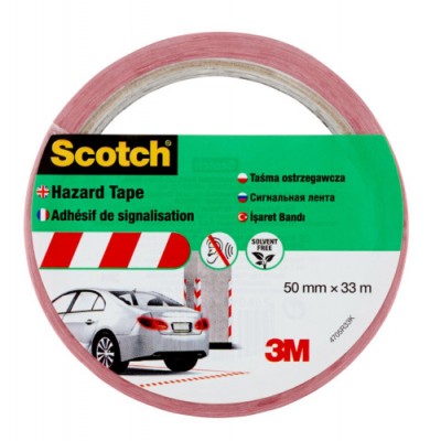 ROLLO CINTA ADHESIVA DE SENALIZACIoN 4705 BLANCA Y ROJA 50MM X 33M SCOTCH 7100181226