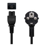 21148-Nanocable Cable de Alimentacion Trebol, CEE7 acodado/M-C5/H, Negro, 2 m