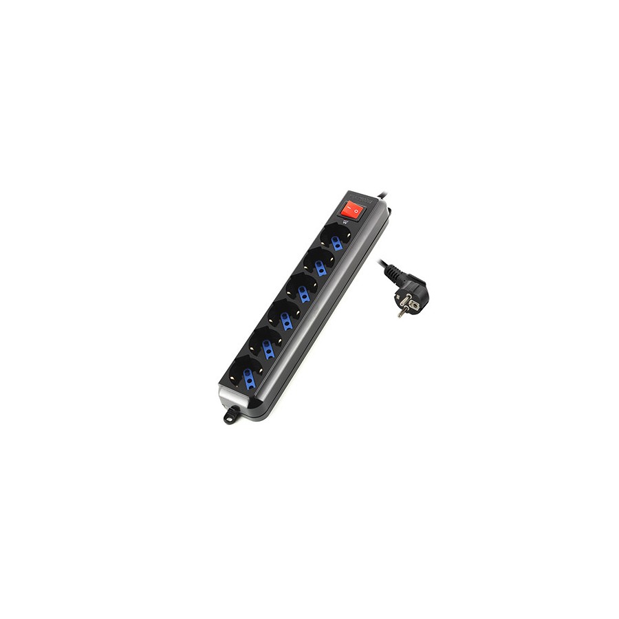 21259-Ewent EW3924 base multiple 1,5 m 6 salidas AC Negro 21259-Ewent EW3924 base multiple 1,5 m 6 salidas AC Negro