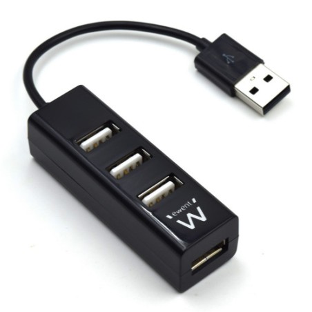 21263-Ewent EW1123 hub de interfaz 480 Mbit/s Negro