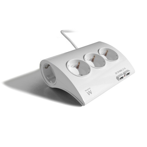 21283-Ewent EW3935 base multiple 1,5 m 5 salidas AC Interior Blanco