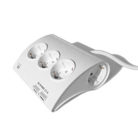 21284-Ewent EW3935 base multiple 1,5 m 5 salidas AC Interior Blanco