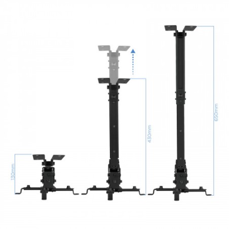 21393-TooQ SOPORTE UNIVERSAL INCLINABLE DE TECHO PARA PROYECTOR NEGRO