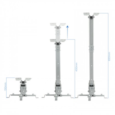 21395-TooQ SOPORTE UNIVERSAL INCLINABLE DE TECHO PARA PROYECTOR PLATA
