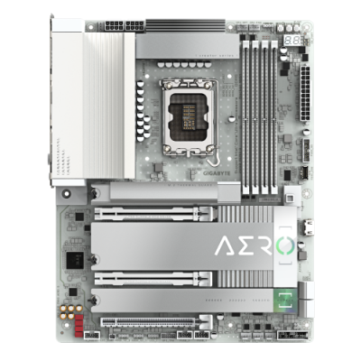 GIGABYTE Placa base Z890 AERO G Compatible con CPUs Intel Core Ultra Serie 2 VRM de 1612 fases hasta 8800MHz DDR5 OC 1xPCIe 50 