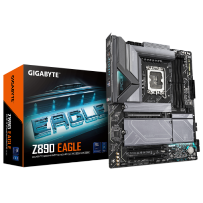 GIGABYTE Z890 EAGLE Placa Base Compatible con CPUs Intel Core Ultra Serie 2 VRM de 1412 fases hasta 8800MHz DDR5 OC 1x PCIe 50 