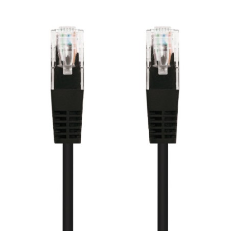 21511-Nanocable CABLE RED LATIGUILLO RJ45 CAT.5E UTP AWG24, NEGRO, 2.0 M