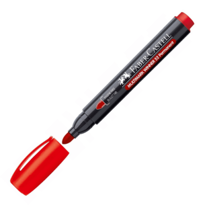 MARCADOR MULTIMARK WINNER 23 ROJO PUNTA CoNICA Y SIN CLIP FABER CASTELL 453323